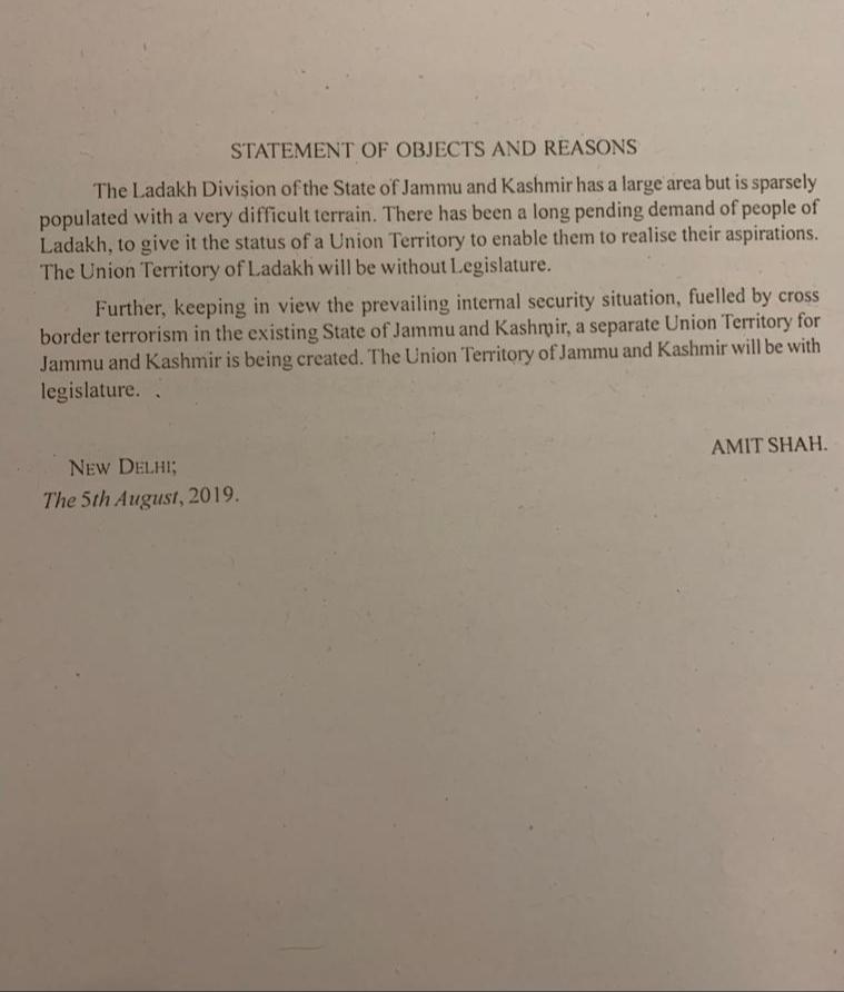 Govt Decides to Revoke Article 370, J&K and Ladakh to be Separate Union Territories